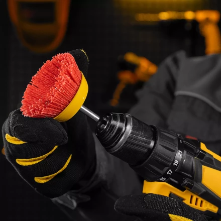 Щетка для дрели, 75 мм, Чашка, со шпилькой, нейлоновая щетина Denzel 74436 купить в Перми