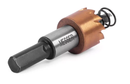 HSS-TiN коронка MESSER  19мм с центр. сверлом и толкающей пружиной для  лист. материала  до 2 мм ц/х купить в Перми