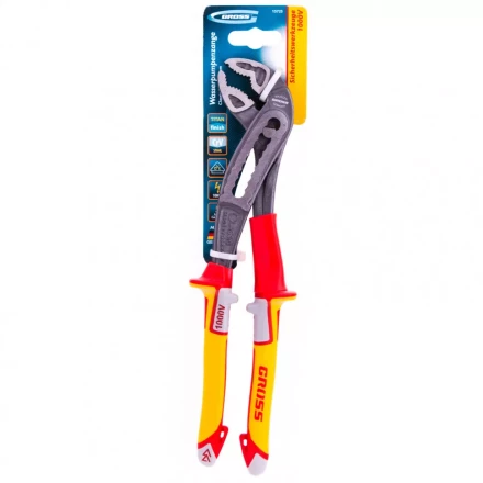 Клещи переставные диэлектрические рукоятки до 1000 В 240 мм Gross 15725 купить в Перми