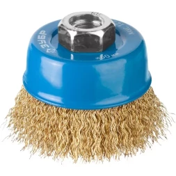 ЗУБР "ПРОФЕССИОНАЛ". Щетка чашечная для УШМ, витая латунированная стальная проволока 0,3мм, 60ммхМ14 3526-060_z02