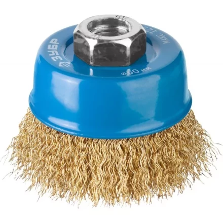 ЗУБР &quot;ПРОФЕССИОНАЛ&quot;. Щетка чашечная для УШМ, витая латунированная стальная проволока 0,3мм, 60ммхМ14 3526-060_z02 купить в Перми