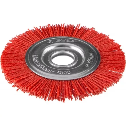 ЗУБР &quot;ПРОФЕССИОНАЛ&quot;. Щетка дисковая для УШМ, нейлоновая проволока с абразивным покрытием, 125х22мм 35160-125_z01 купить в Перми