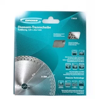 Диск алмазный ф125х22,2мм, тонкий, сплошной, мокрое резание GROSS 73053 купить в Перми