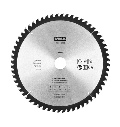 Диск пильный ф250х30 z60 дерево VMX 512436 купить в Перми
