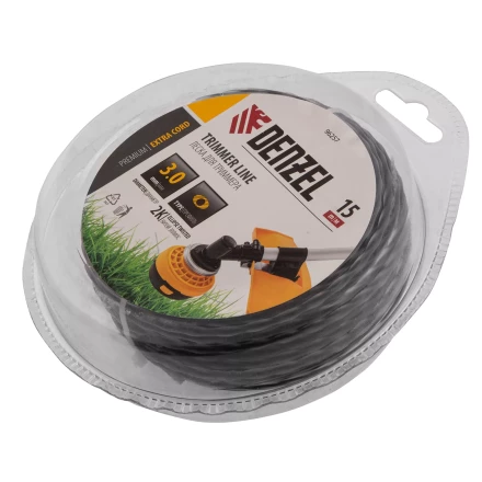 Леска для триммера двухкомпонентная эллипс Denzel, 3,0мм х 15м, блистер EXTRA CORD 96257 купить в Перми