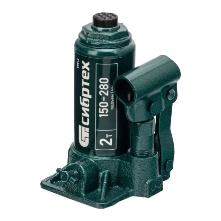 Домкрат гидравлический бутылочный Сибртех 50812, 2 т, 150-280 мм, в пласт. кейсе купить в Перми