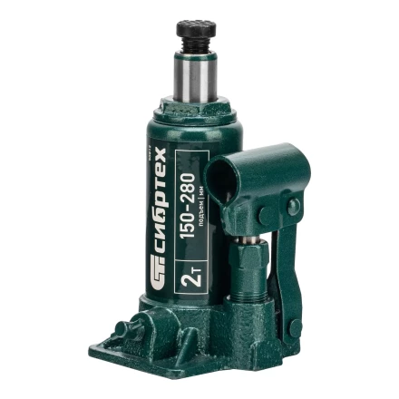 Домкрат гидравлический бутылочный Сибртех 50812, 2 т, 150-280 мм, в пласт. кейсе купить в Перми