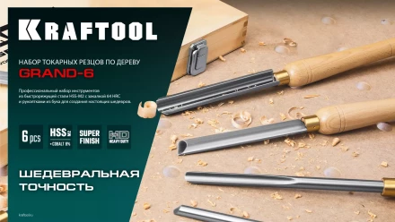 Набор профессиональных токарных резцов по дереву KRAFTOOL 18368 купить в Перми