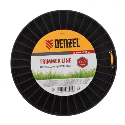 Леска для триммера круглая  3,0 мм 120 м на Din катушке Россия Denzel 96135 купить в Перми