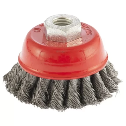 Щетка для УШМ 75 мм М14 &quot;чашка&quot; двухрядная крученая проволока 0,35 мм MTX 74676 купить в Перми