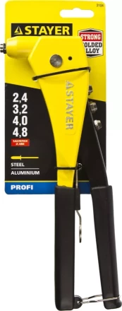 Заклепочник, STAYER ProFix &quot;RX600&quot;, литой корпус, для заклепок d=2,4 / 3,2 / 4,0 / 4,8 мм - алюминий и сталь купить в Перми