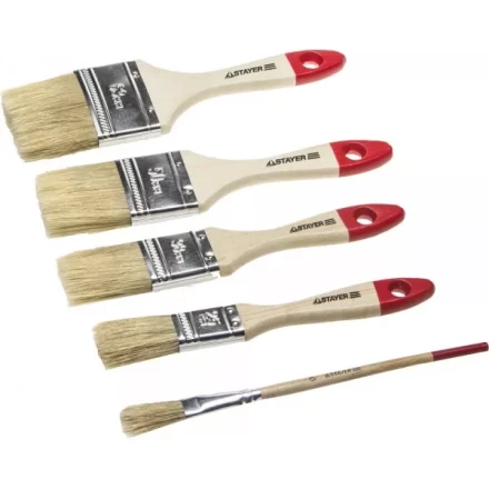 Набор STAYER &quot;STANDARD&quot; &quot;UNIVERSAL&quot;: Кисти, светлая натур щетина, деревянная ручка, 4шт: 25, 38, 50мм; плоская №0 0162-H4_z01 купить в Перми