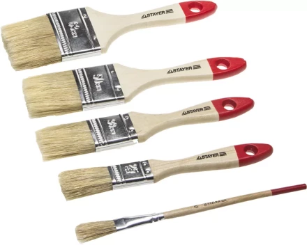 Набор STAYER &quot;STANDARD&quot; &quot;UNIVERSAL&quot;: Кисти, светлая натур щетина, деревянная ручка, 4шт: 25, 38, 50мм; плоская №0 0162-H4_z01 купить в Перми